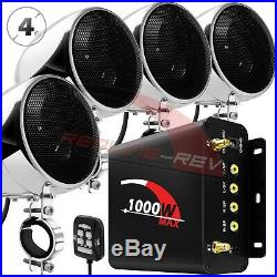 1000W AMP Waterproof Bluetooth Motorcycle Audio Stereo Speakers MP3 System Radio