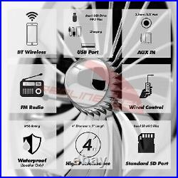 1000W Amp Waterproof Bluetooth Motorcycle Stereo 4-Speaker Audio System ATV UTV