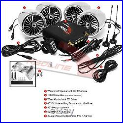1000W Amplifier Bluetooth Motorcycle Stereo 4 Speakers Audio Radio System Harley