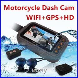 1080P HD 3INCH Dual-Camera Motorcycle DVR Dash Cam Driving Recorder Waterproof