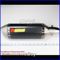 1.5-2 Inlet 1-1/4 Rolled Slant Carbon Look Tip Racing Muffler Exhaust System