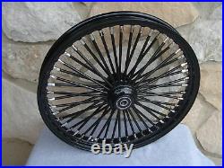 21x2.15 Blackout Fat King 48 Spoke Front Wheel For Harley Softail Wide Glide 00
