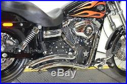2 1/4 Chrome Big Radius Radius Curves Full Exhaust Drag Pipe System Harley Dyna