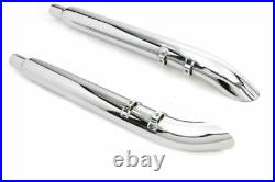 3 Chrome Slip-On Turn Out Mufflers Set Exhaust 1995-2016 Harley Touring Bagger