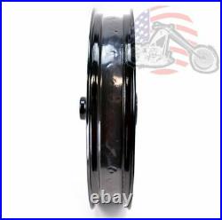 48 King Fat Spoke 21 X 3.5 Front Wheel Black-Out Rim Harley Softail Single Disc
