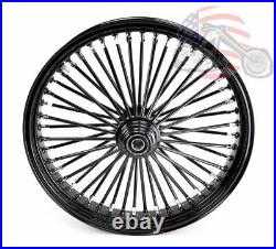 48 King Fat Spoke 21 X 3.5 Front Wheel Black-Out Rim Harley Softail Single Disc