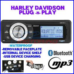 Aquatic Av For Harley Davidson Bluetooth Replace Radio Fits 98-2013 Aq-mp-5bt-h