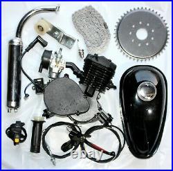 BLACK 80CC 2 Stroke Motorised Bike Gas Motor Engine Kit Motorized Push Bicycle