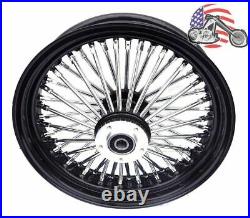 Black 18 X 3.5 48 Fat King Spoke Rear Wheel Rim Harley Touring Softail Bagger