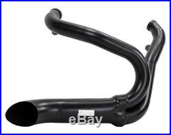 Black 2-1 Lake Side Pipe High Output Exhaust System Harley 1986-2017 Softail FX
