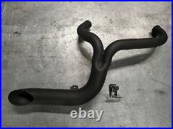 Black 2 into 1 Turnout Header Exhaust Pipe Harley Softail Dyna Chopper Evo Twin