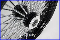 Black & Chrome 48 King Spoke 21 x 3.5 Front Wheel for Harley and Custom Models
