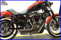Black Staggered Shortshots Short Shots Exhaust Drag Pipes Harley Sportster 14+