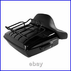 Chopped Pack Trunk With Backrest Top Rack Fit For Harley Tour Pak Touring 14-22 US