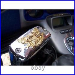 Chrome Master Cylinder Covers with Gold FREE SPIRIT For a Honda Goldwing GL1800