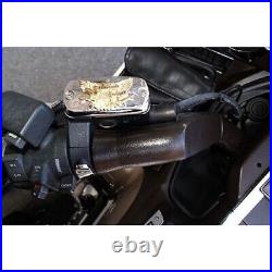Chrome Master Cylinder Covers with Gold FREE SPIRIT For a Honda Goldwing GL1800