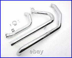 Chrome True Dual Crossover Exhaust Header Pipes Harley Dresser Touring 2009 FLHX