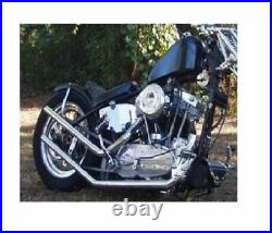 Chrome Upsweep Exhaust Drag Pipe Set Straight Cut Rigid Hardtail Ironhead Harley