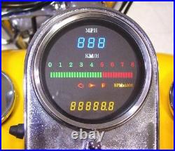 Electronic LED Digital Speedometer Speedo Tachometer Tach Combo Drop In Harley