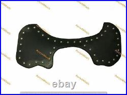 Fit For Harley Davidson Motorcycle Heat Shield Raised Studs Black Pure Leather