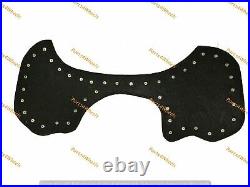 Fit For Harley Davidson Motorcycle Heat Shield Raised Studs Black Pure Leather