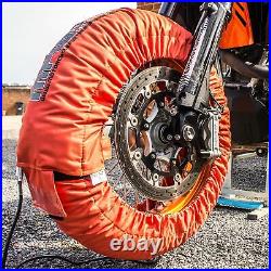 MPW Race Dept Analog Tyre Warmers Superbike 120/180-190 for EU Plug (Orange)