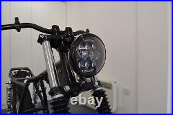 Motorbike Headlight LED Gloss Black for Custom Harley Davidson Project Chopper