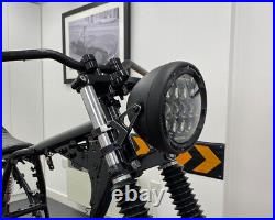 Motorbike LED Headlight 7.7 Projector Matt Black Cafe Racer Retro Street Bike
