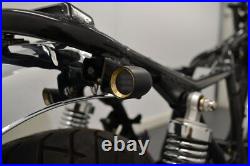 Motorbike LED Indicators 2 x PAIRS Black with Gold Bezel CNC Aluminium