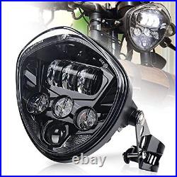 Motorcycle Headlight 7inch with Bracket Led Headlights White DRL Hi/Low