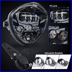Motorcycle Headlight 7inch with Bracket Led Headlights White DRL Hi/Low