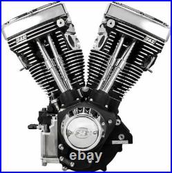 New Black & Chrome S&S 111 V111 Evolution Evo Long Block Motor Engine Harley