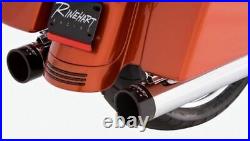Rinehart Chrome 4 Slip-On Black Tip Mufflers Exhaust 1995-2016 Harley Touring